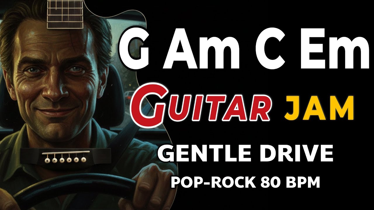 G Am C Em Backing Track | 80 BPM | G Major Jam Track | Pop Rock Guitar Practice