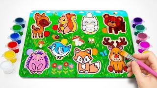 forest animals kids colorful puzzle learning