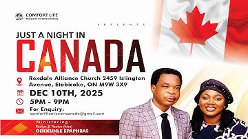 Odekunle Epaphras is live!Just A Night With Pst Odekunle Epaphras  In Canada 10/12/25