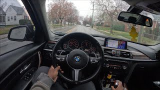 BMW F30 POV DRIVE IN THE RAIN