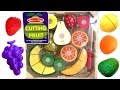 Toy cutting velcro wooden & plastic fruits food playset Fruta de madera para cortar & Surprise eggs