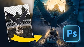 How I CREATED this SCARY CROW On A Human SKULL - Photoshop Speed Art