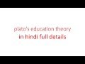 Plato's education theory in hindi full details