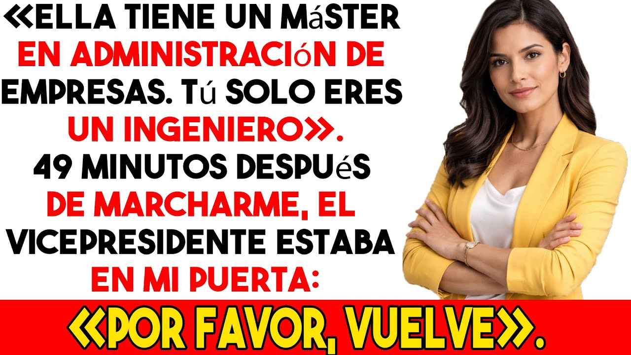 “Ella solo es ingeniera” — 49 minutos después, el VP la rogaba volver