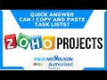 Zoho Projects Can I Copy And Paste A Task List