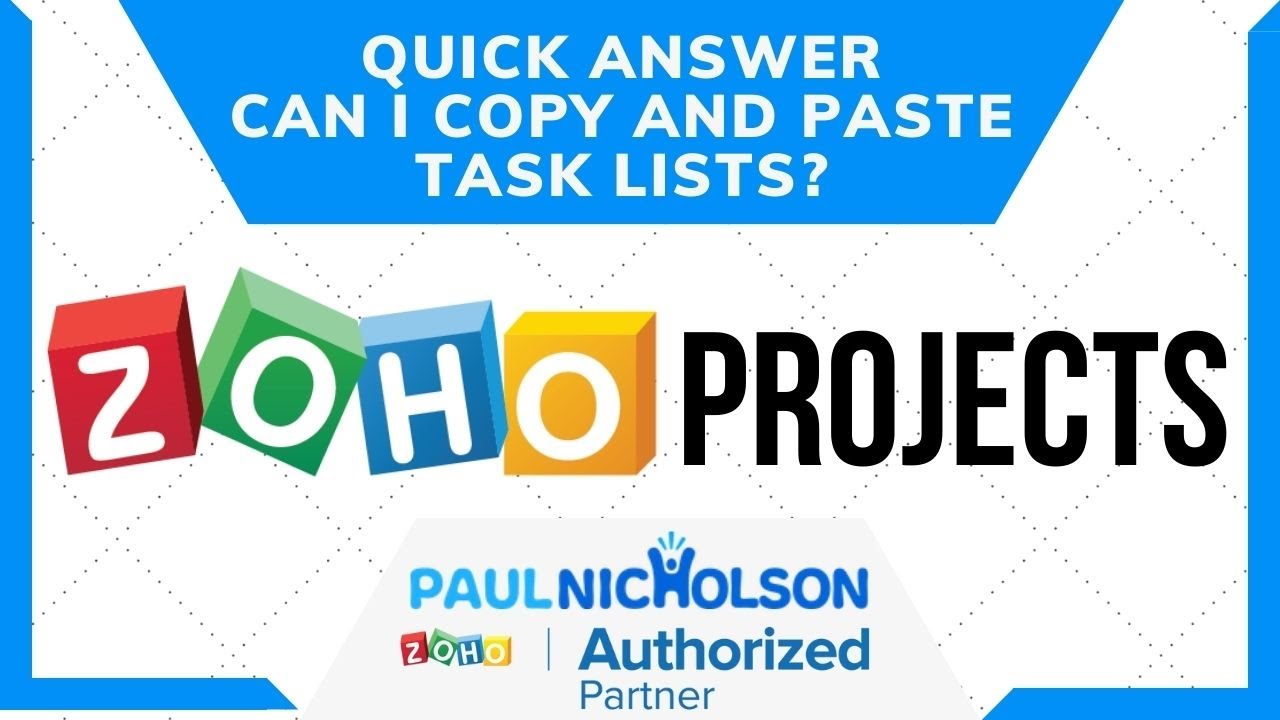 Zoho Projects Can I Copy And Paste A Task List - YouTube