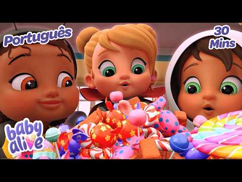 Doces Demais! 🍭 😱🎃 | Vídeos para bebés | Baby Alive em Português | Desenhos animados infantis