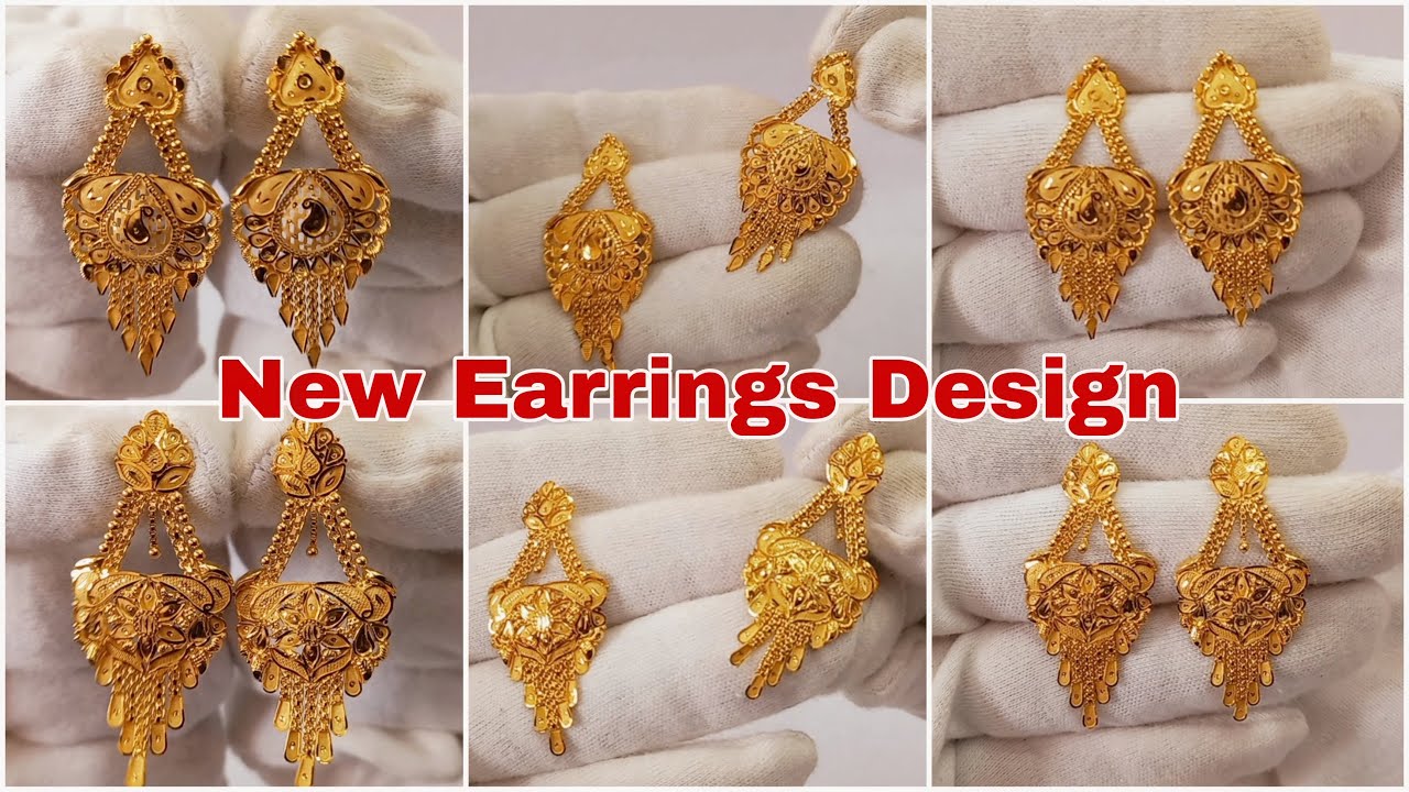 Gold earrings for girls stylish latest design earrings