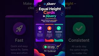 Equal Height Cards in jQuery | Fix Card Layout Easily #coding #shorts