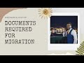 Documents required for migration via the educational route