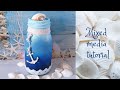 Easy bottle art with ombre effect/sea mood/simple and beautiful