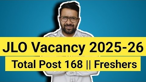 RPSC JLO Vacancy 2026 || Total Post 168 || FRESHERS  || Latest Update