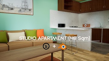 48 SQM Studio Apartment | Real-Time Archviz in Unreal Engine 5.5 (Lumen) + Blender Workflow