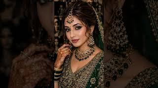 ✨ Emerald Bridal Glam ✨Bold eyes, soft nude lips,flawless skin, and royal elegance. A bridal look🫰💄💋