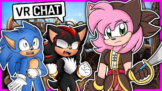 Movie Sonic and Movie Shadow Meet Black Rose In VR CHAT!!