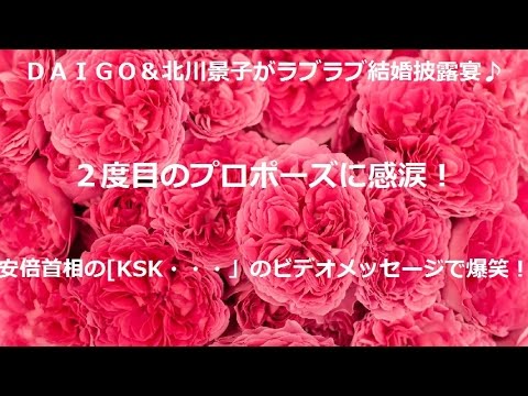 ２度目のプロポーズに感涙！ＤＡＩＧＯ＆北川景子がラブラブ結婚披露宴♪