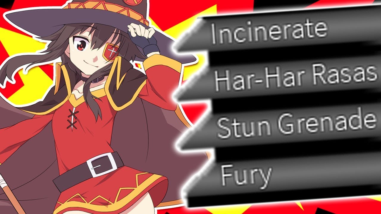 All Explosion Cac Megumin From Konosuba Roblox Anime Cross 2 - roblox explosion sound id roblox free youtube