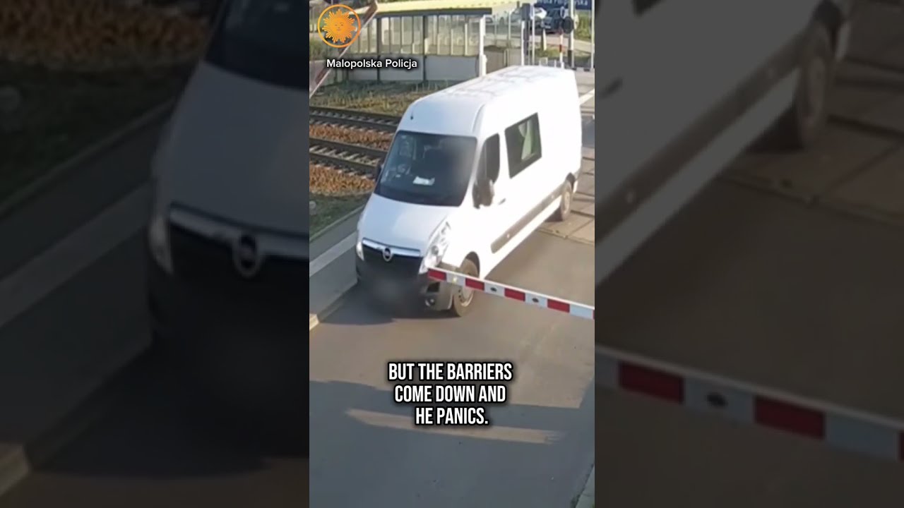 Video Shows The Dramatic Moment A Train Collided With Van In Poland Shorts