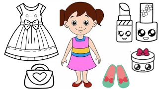 Girl drawing , Make up , Shoes Drawing  How to draw a Girl , Coloring,Painting, Drawing  Toddlers