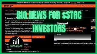 Big News For $STRC Investors - Strategy Proposes A Dividend Frequency Change For Distributions