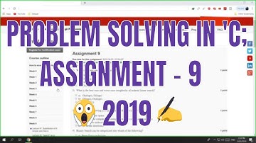 Problem solving through Programming In C Assignment 9 (2019)