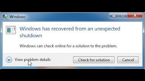 windows has recovered from an unexpected shutdown - blue screen
