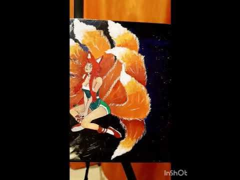 картина, акрил "Девятихвостая лисица" - YouTube