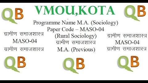 VMOU MA PREVIOUS SOCIOLOGY (समाजशास्त्र) MASO-04 SOLVED ASSIGNMENT