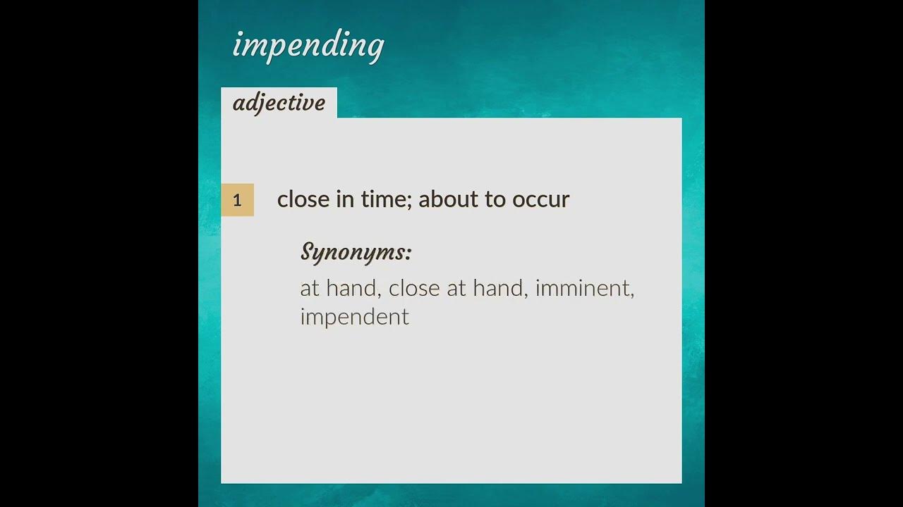 Impending | meaning of Impending - YouTube
