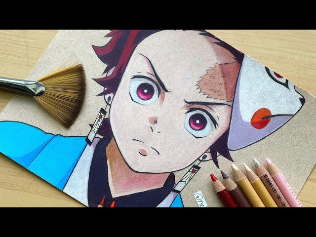Sketchbook ✍️ ] Drawing #13 🥺 Tanjiro 😢 From Demon Slayer! Very Sad Scene  💔! Next Character ?🤓 Let me Know 😉 Pls ❓ #drawing #asmr…