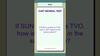 CUET General Test Exam Practice Question 0064 | Coding-Decoding