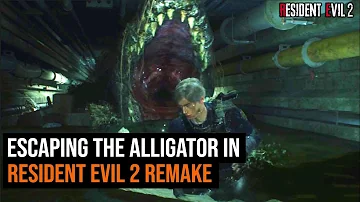 Resident Evil 2 Remake - Escaping The Alligator Scene