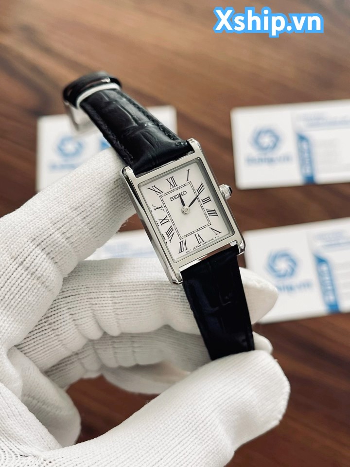 SEIKO /レディース 腕時計 ホワイト/ブラック Seiko Quartz White Dial Black Leather Ladies Watch SWR053 - YouTube