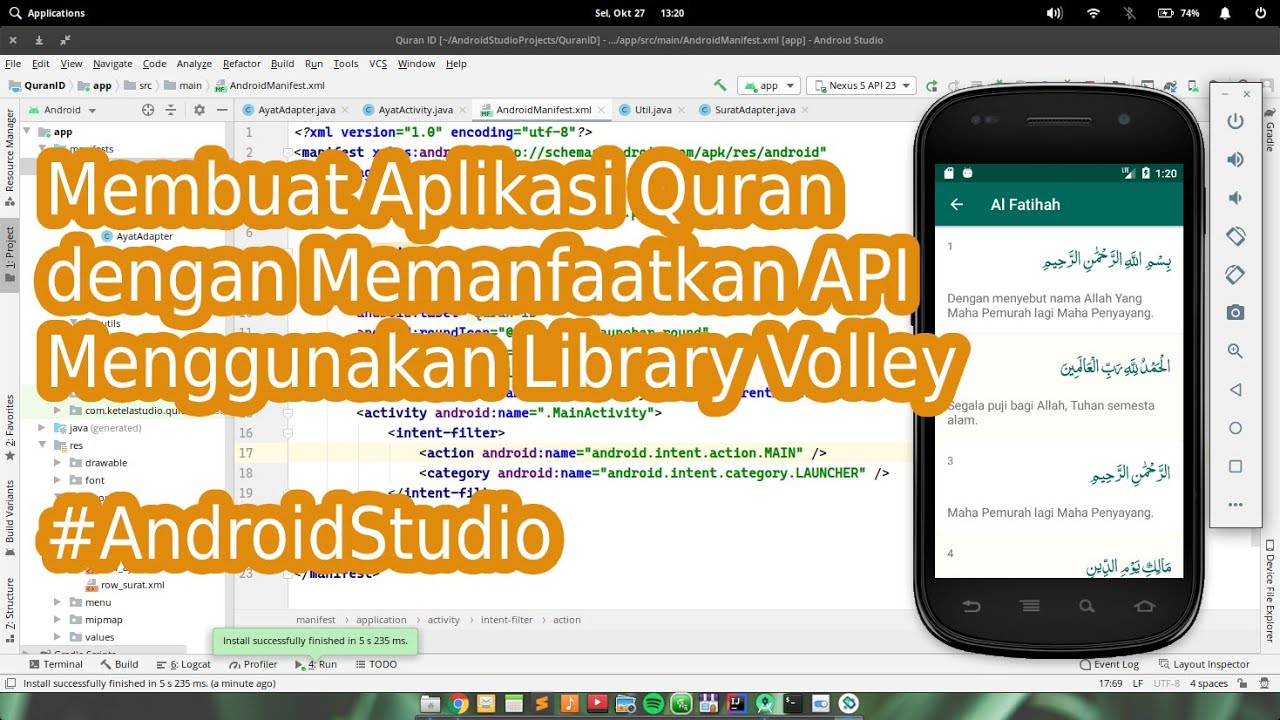 01 - Membuat Aplikasi Quran Menggunakan Library Volley pada Android ...