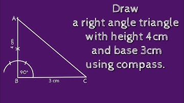 How to draw a right angle triangle with height 4cm and base 3cm. shsirclasses.