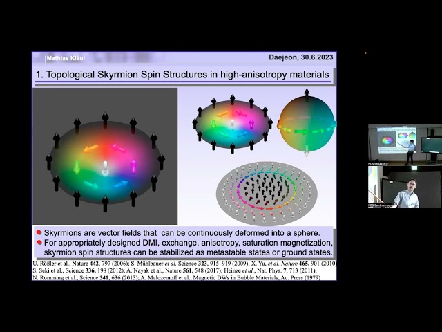 Mathias Klaeui: Skyrmions in Spin-Orbitronics and Orbitronics– Novel Science and Applications in Mem class=