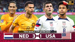 Netherlands 3-1 USA ⚽ Netherlands Show Superior Class ⚡WC 2022 🎬4K