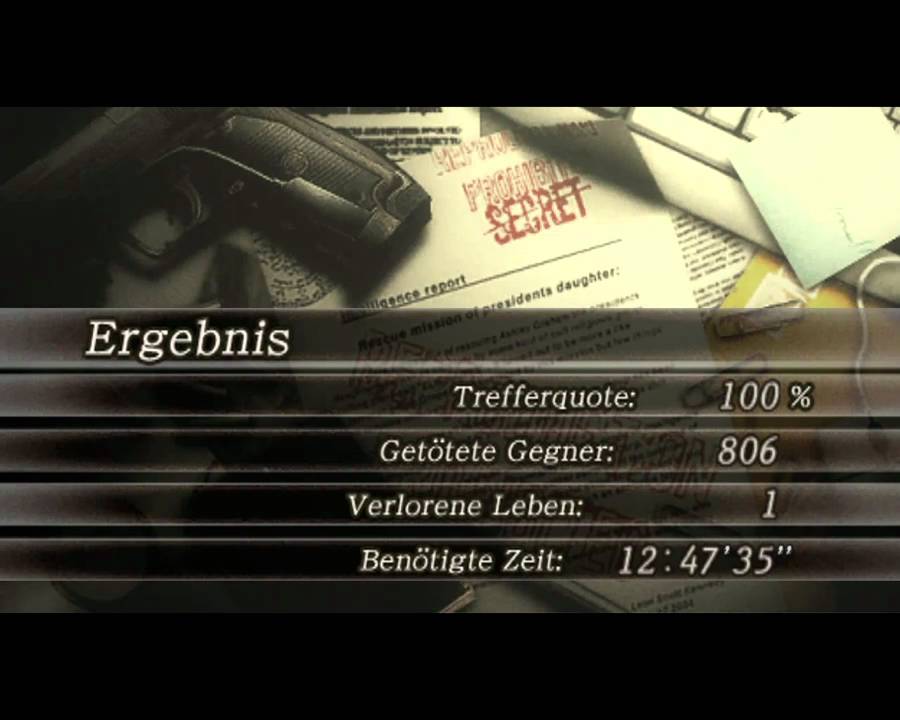 Download Resident Evil 4 100% Trefferquote Endscreen
