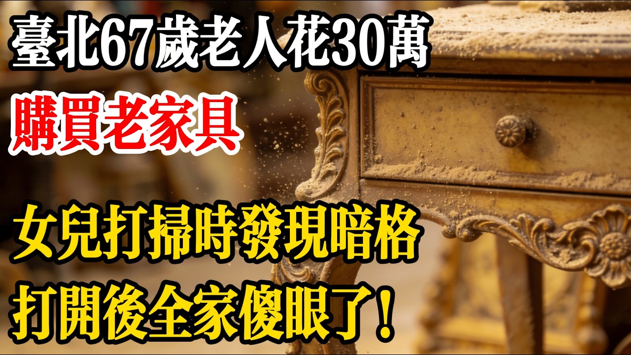 台北67歲老人花30萬購買老家具，女兒打掃時發現暗格，打開后全家傻眼了！