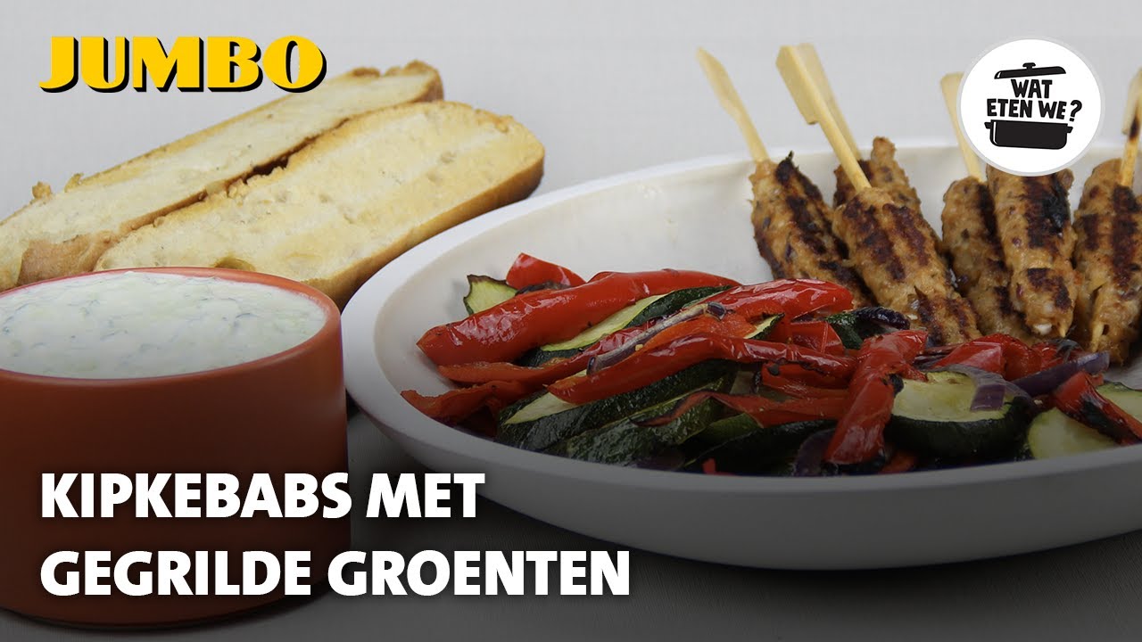 Wat eten we? Kipkebabs met gegrilde groenten en tzatziki