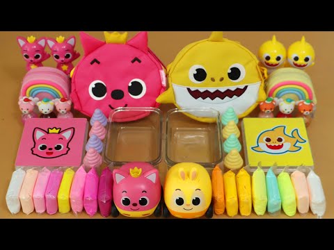 Mixing”Pink <strong>VS</strong> Yellow” Eyeshadow and Makeup,parts,glitter <strong>Into</strong> Slime!Satisfying Slime Video!★ASMR★