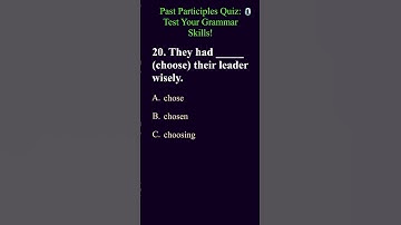 Past Participles Quiz #part7 TFE #grammarquiz #quiz