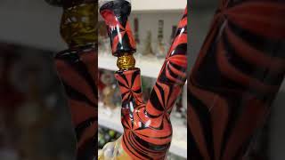 Red Linework mini milker made in USA by Gnosy Glass