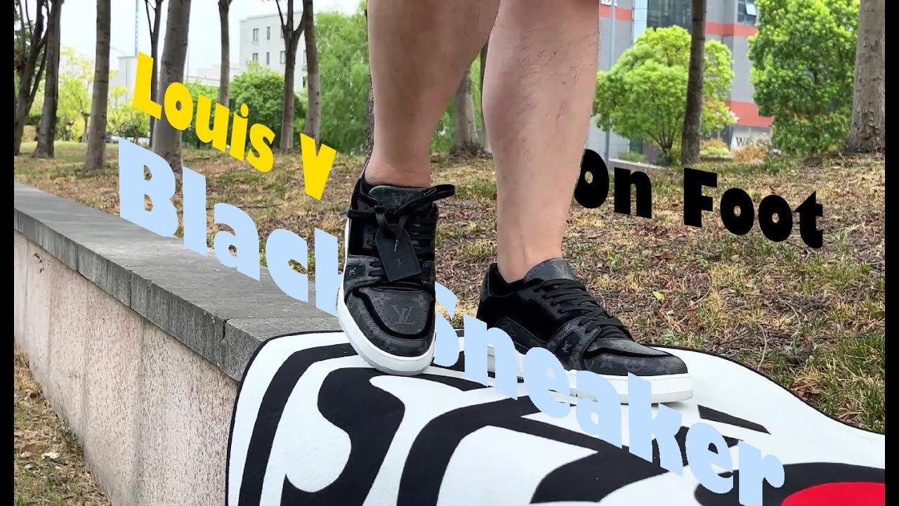 Louis Vuitton LV Unisex Rivoli Sneaker Boot Black Calf Leather