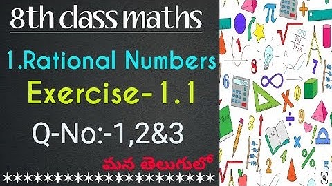 8th class maths//chapter-1 Rational Numbers//Exercise-1// Part-1//SSC syllubus in telugu