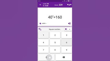 Math Tricks - Training mode - square numbers between 40 and 49 - level 050 (Number Keyboard)