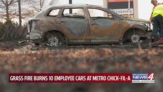 13 people evaluated, 3 hospitalized, 10 cars burned in west metro grass fire
