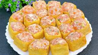 This is the best way to make fried tofu. My family eats it every two days. It is delicious, tender,