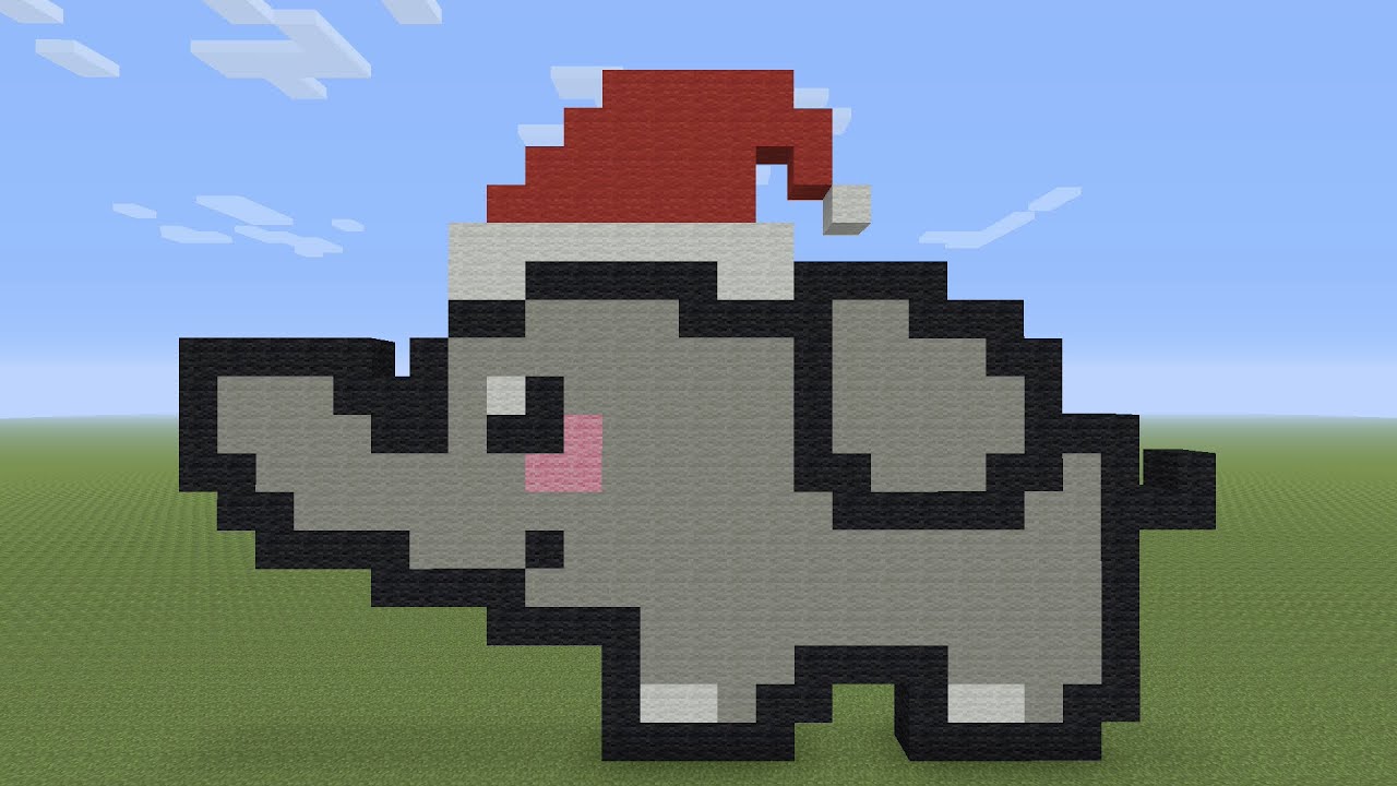 Minecraft Pixel Art Christmas Elephant YouTube
