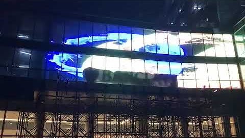 Huaxia freeform transparent LED mesh display screen for building facades
